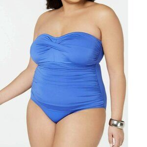 Lauren Ralph Lauren Beach Club Underwire Sea Blue Swimsuit 20W NWT